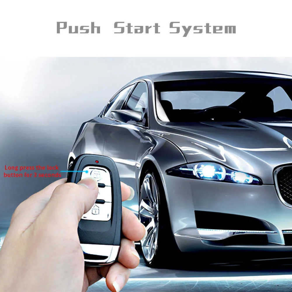 12V Car Universal Multi-function Alarm Remote Control Car Keyless Entry Engine Start Alarm System Auto Push Button Starter Stop