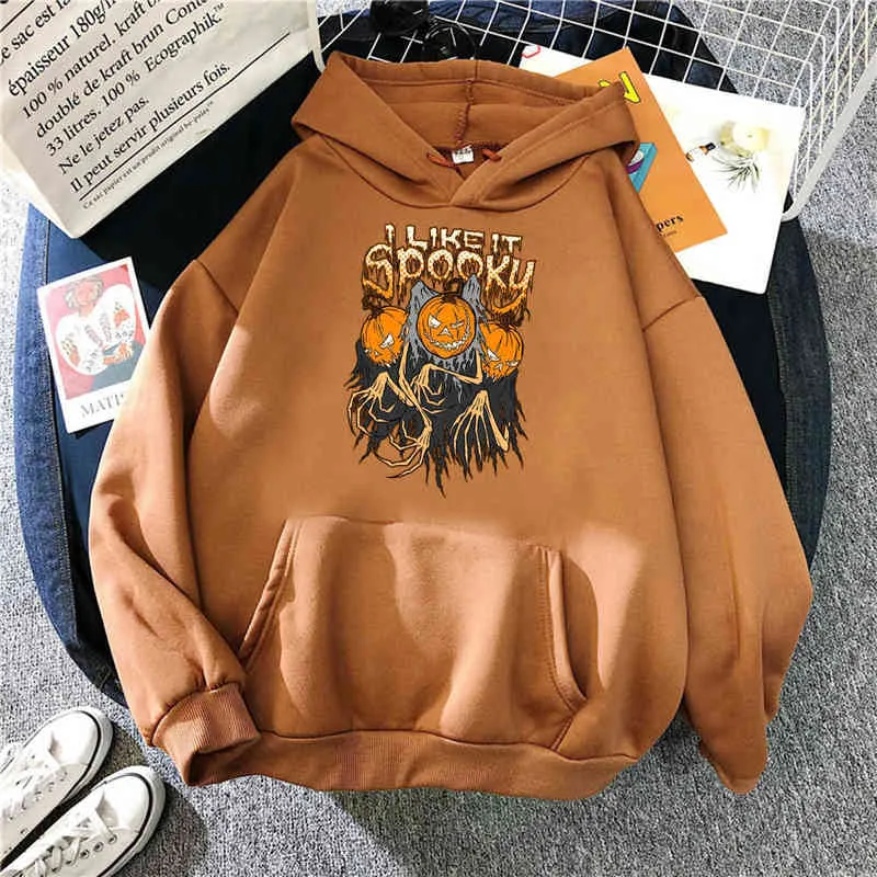 New I Like Spooky Halloween Printing Men'S Sweatshirt Thermal Vintage Tops Soft Brand Hoodies Oversize Soft Mens Hoodie H1218