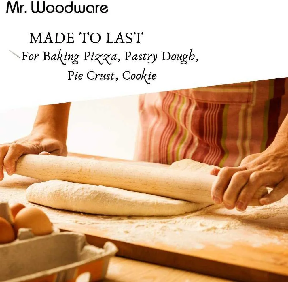 Pizza Dough Noodles PieとCookie Beech木の圧延ピンベーキングツール211008