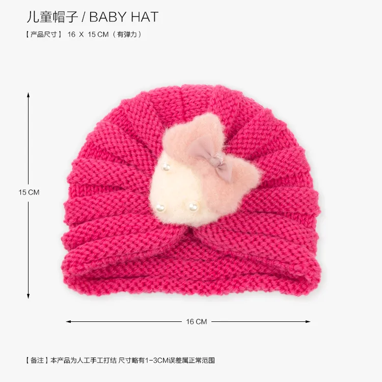 / lote Novo bebê Knied Turbante crianças meninas meninos outono inverno quente mochila manchas tampão para crianças morango arcos chapéu headband