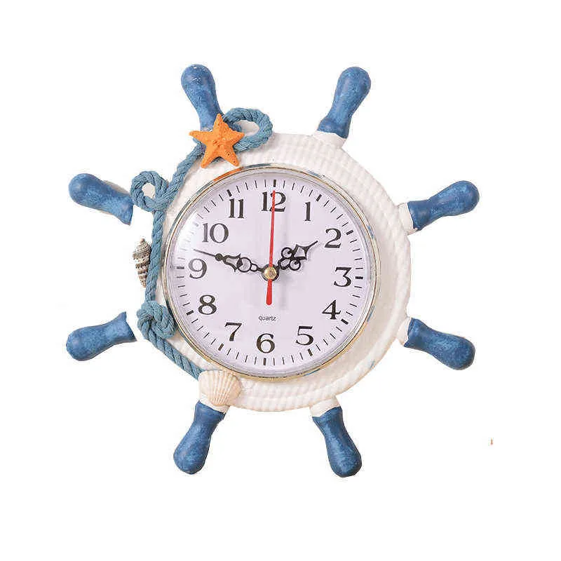 Casual Ev Dekorasyon Akdeniz Deniz Yelkenli Duvar Saati İzle İğne Tek Yüz Geminin Çapa Helsman Reloj Salon H1230