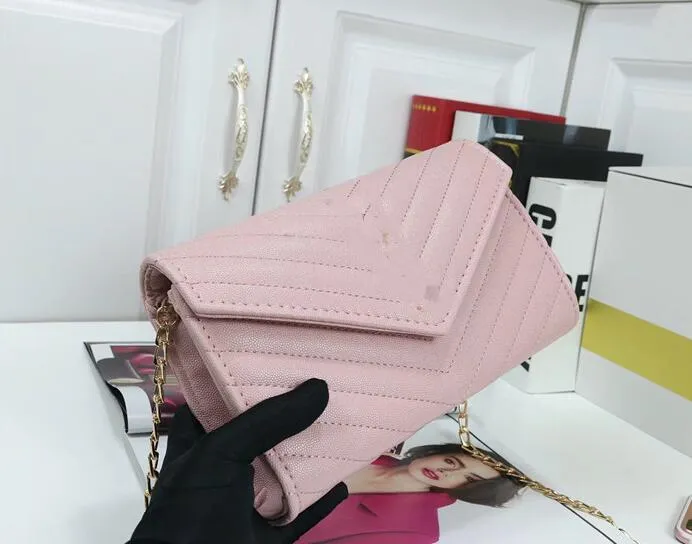 2022 Designer de marque Lingge Sac à chaîne Version coréenne avec sacs de messager à une épaule Mode Simple Femme Bages Noël Femmes Sac à main