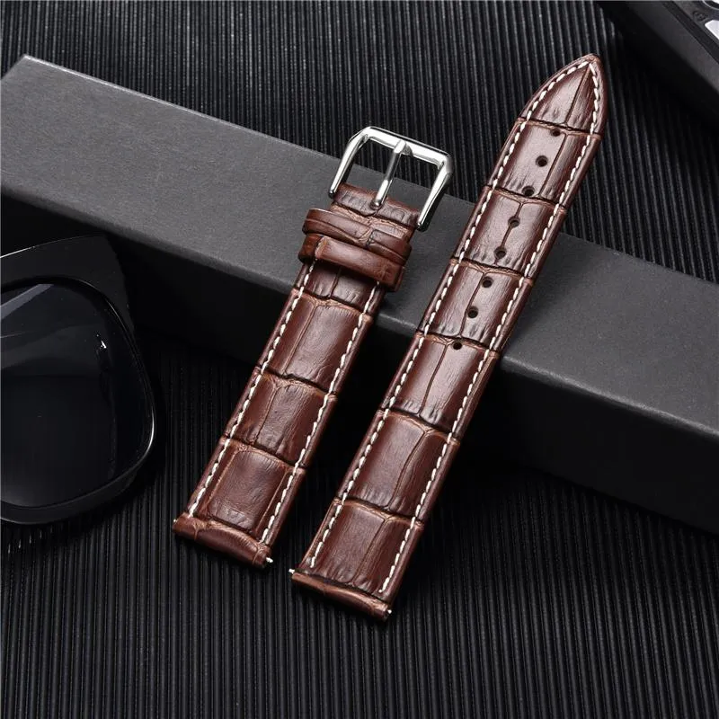 Watch Bands Classic Genuine Leather Watcbands 24mm 22mm 20mm 18mm 16mm Business Men Bracelets Accessories Straps288A