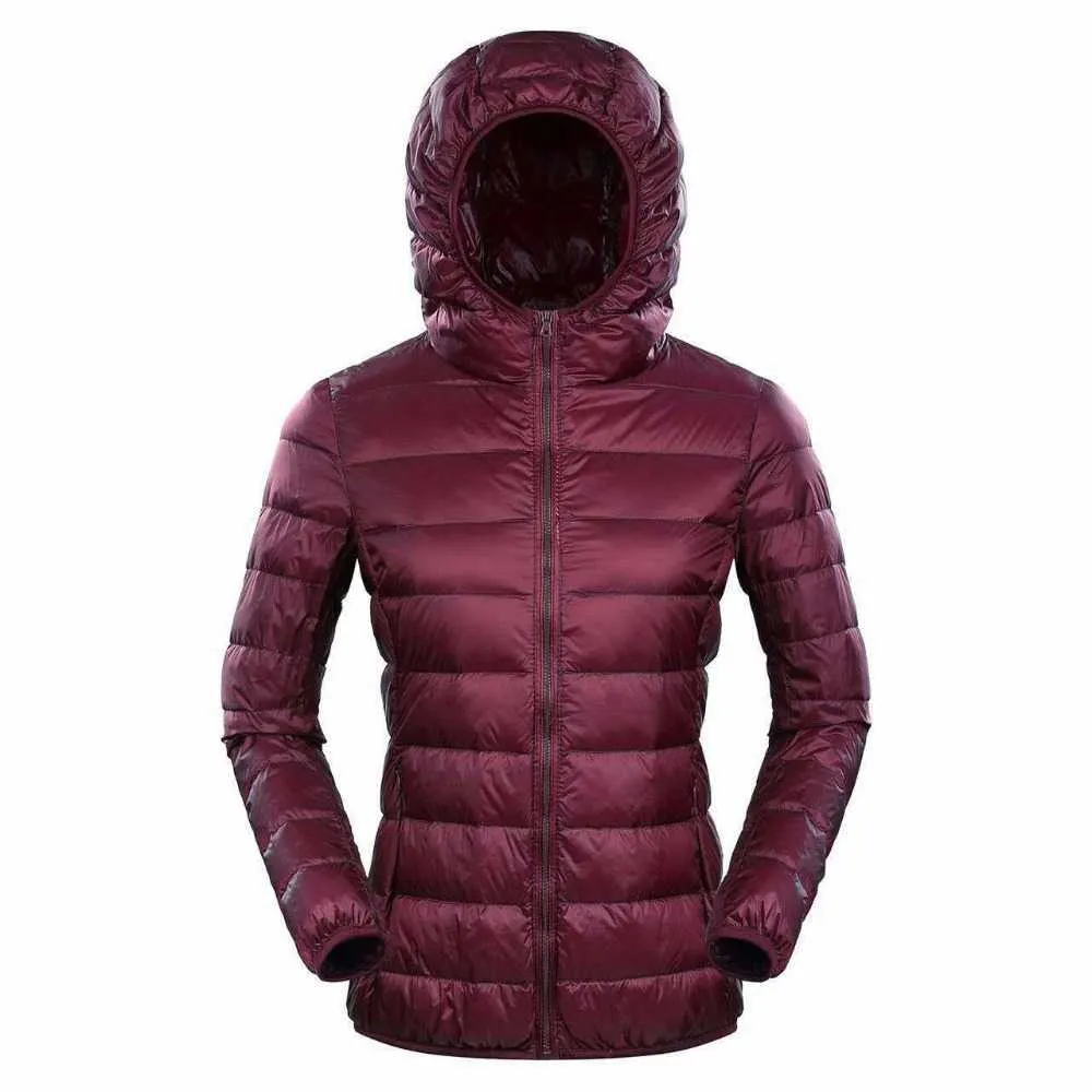 Bang Brand 7XL 8XL Piumino da donna con cappuccio ultra leggero più piuma invernale sottile giacca a vento calda cappotti 210910