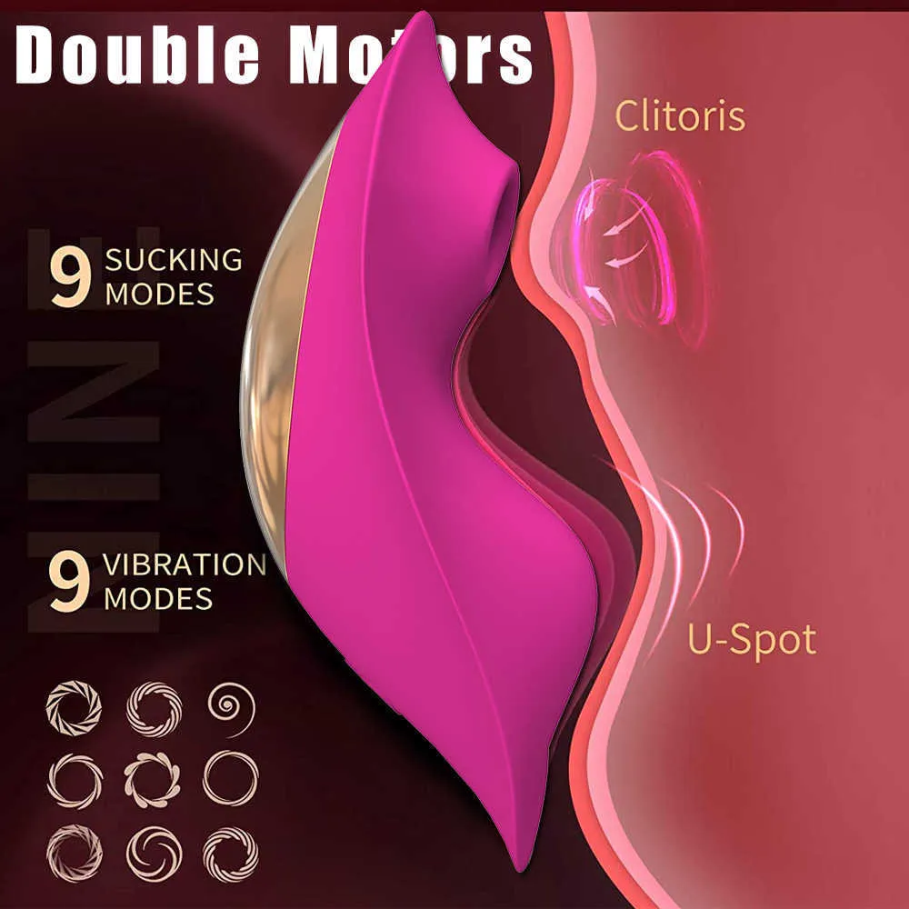 fjärrkontroll Sugande Vibrator Bärbar Dildo Vibrator Sexleksaker för kvinnor Vagina Clitori Stimulator G-punkt Oral Suction P0818