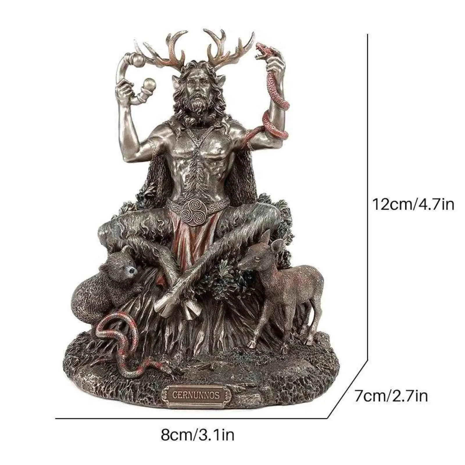 Estatuas de resina Cernunnos Escultura sentada Dios celta Figura Inframundo para la decoración del jardín del hogar 211105