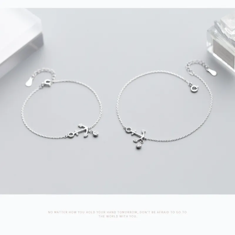 Bracelets de cheville véritable ancre en argent Sterling 925 avec Bracelets de cheville Dainty CZ chaînes de pied pour femmes filles bijoux d'été