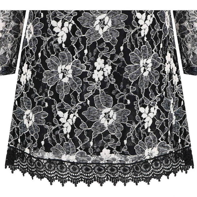 Yitonglian mujeres Vintage Crochet cuello pico clásico plata tendencia Floral encaje blusa 2021 de talla grande túnica Tops camisa de gran tamaño H429 H1230