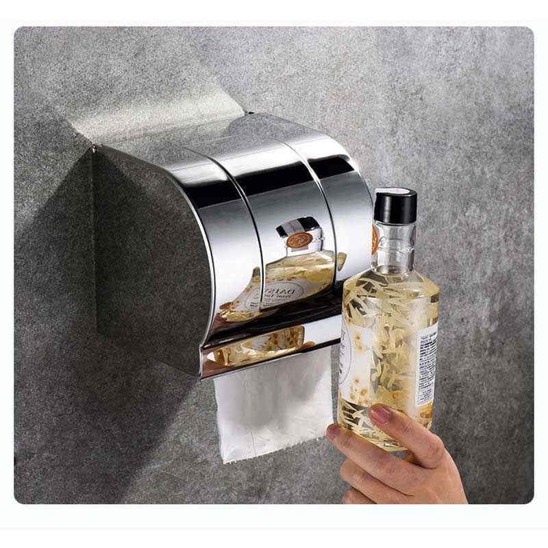 creative stainless steel gold tissue holder box toilet waterproof paper 210720