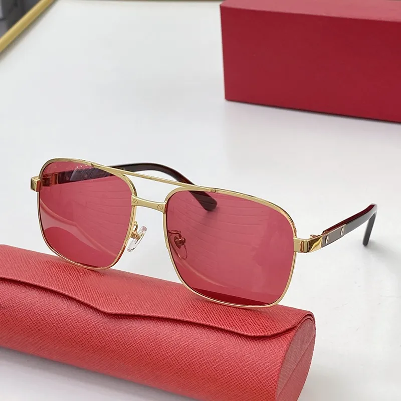 Okulary przeciwsłoneczne mężczyźni kobiety Carter okulary rama okulary klub drewniane złoto srebrne czerwone modne akcesoria