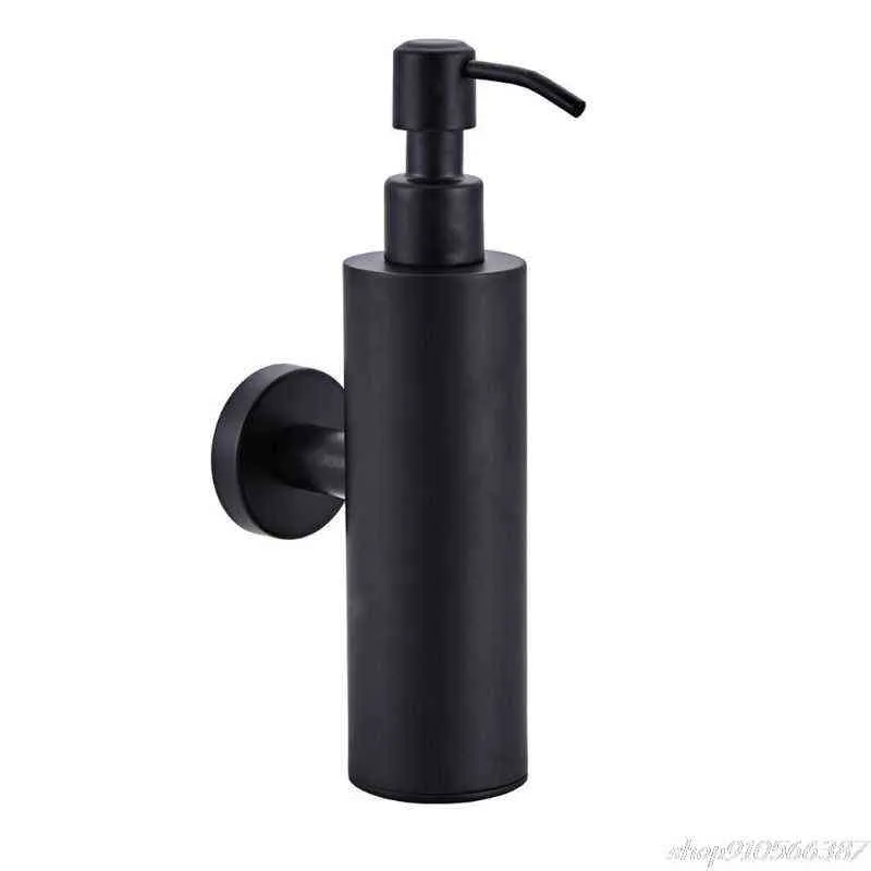 200ml Bagno doccia a parete Dispenser sapone e lozione Bottiglia Pompa Acciaio inossidabile Torre Shampoo Nero S30 20 211206