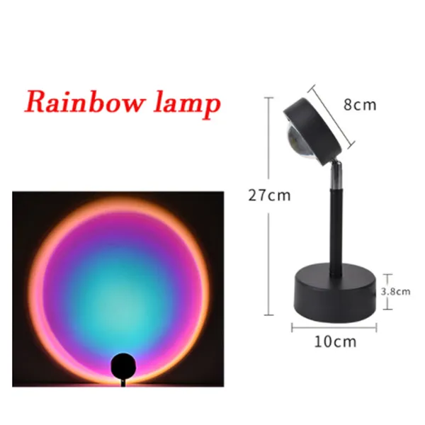 サンセットプロジェクションランプリモートコントロールカラーロマンチックなUSBナイトライトホームコーヒーショップ背景壁装飾太陽照明3168