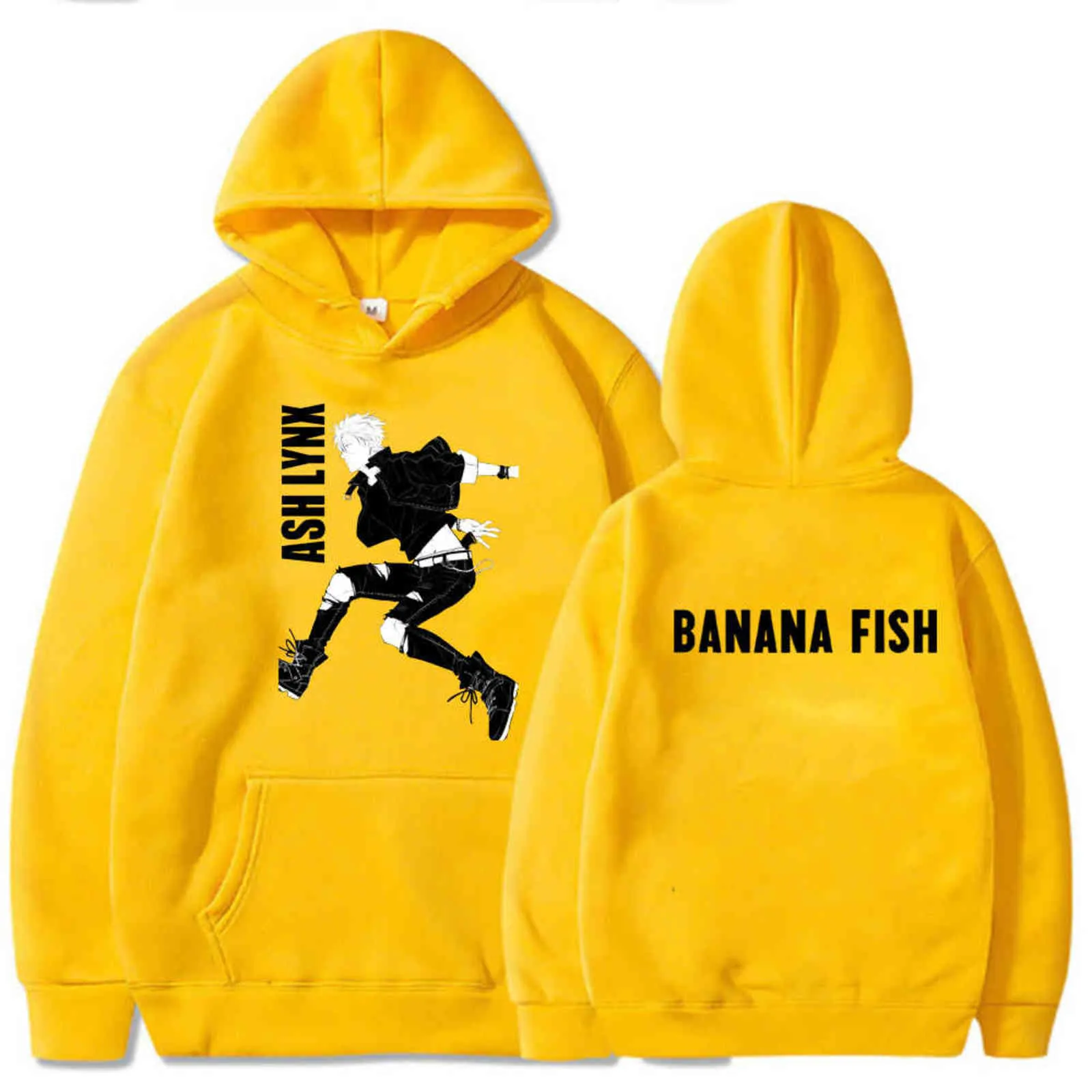 Felpa con cappuccio Banana Fish Moda pullover Top con tasche Manica lunga invernale uomo e donna Y211118