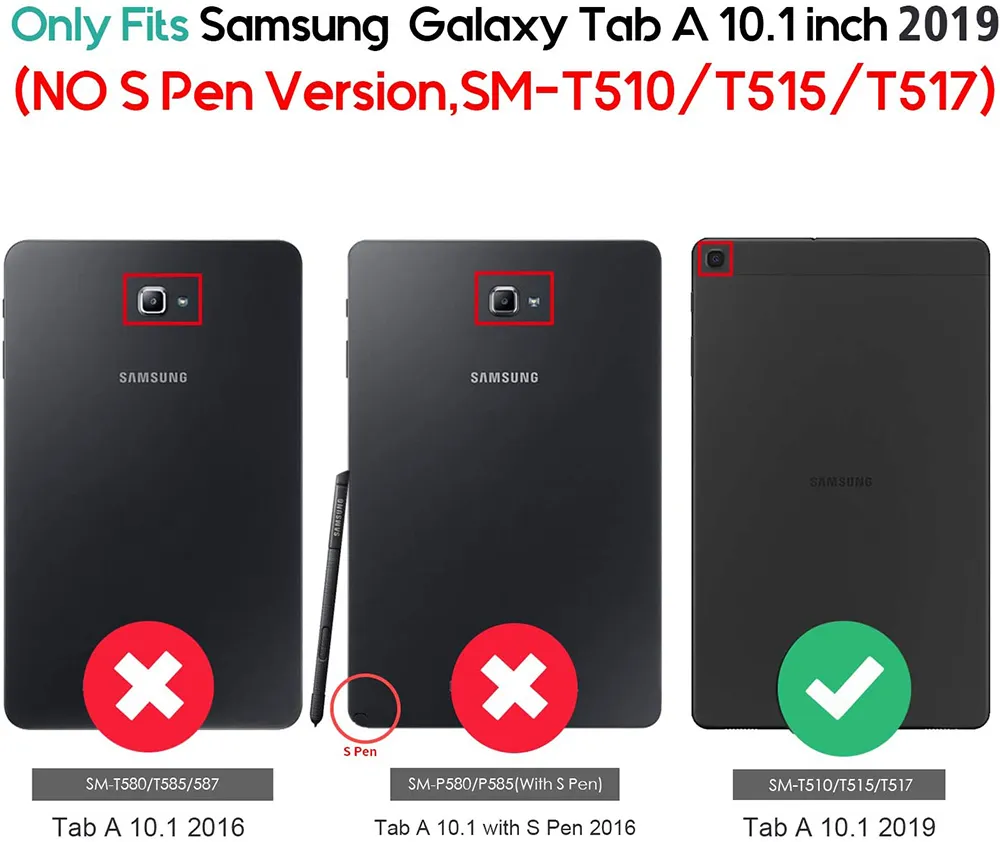Samsung Tablet Case Dla Funda Tablet 2019 Samsung Galaxy Tab a 10.1 SM-T510 T515 Tablette Cover Skórzana Powłoka Inteligentna Case