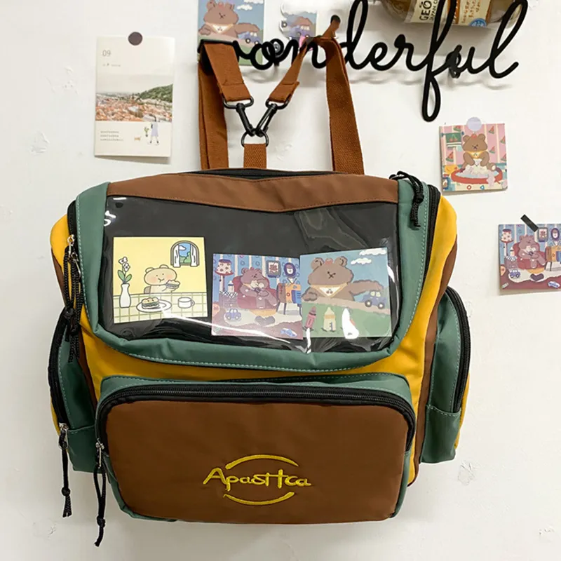 Kawaii Teenage Girl Canvas Schoolbag Vintage Backpack Fashion 12 Constellations For Junior Hgh School Students Japan Korea Style