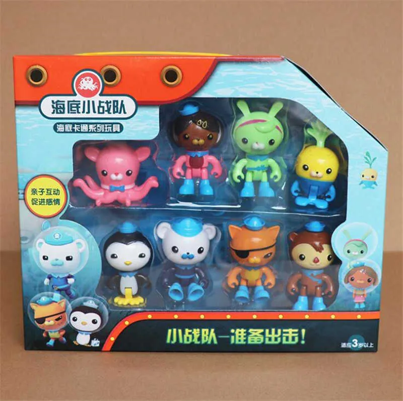 8 teile/satz Octonauts Action Figur Spielzeug Captain Barnacles Mini Modell Puppe Kinder Geschenk 2107191372021