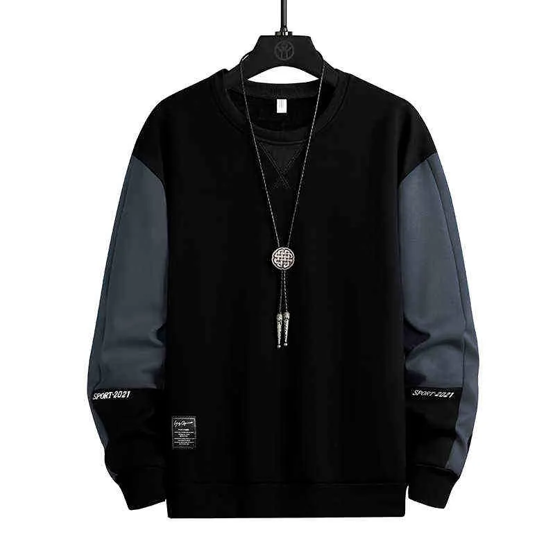 Felpe con cappuccio da uomo Moda Uomo Patchwork Felpa O Collo Marchio di abbigliamento Uomo Harajuku Streetwear Hip Hop Oversize Felpa con cappuccio Abbigliamento sportivo 211217