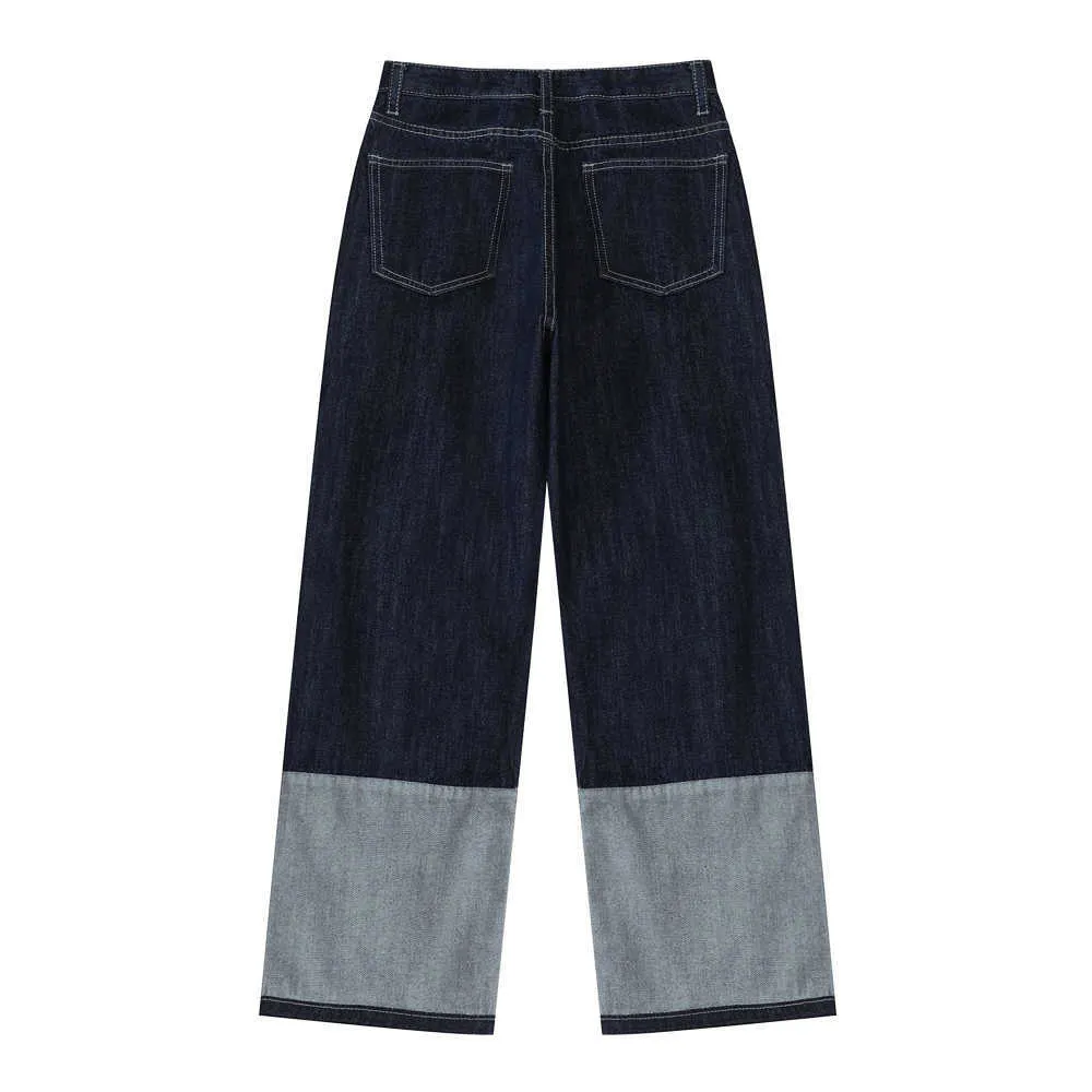 Nbpm Jeans larghi con pannelli alla moda Jeans stile boyfriend Jeans donna a vita alta Pantaloni a gamba larga Pantaloni in denim Streetwear Ragazze 210529