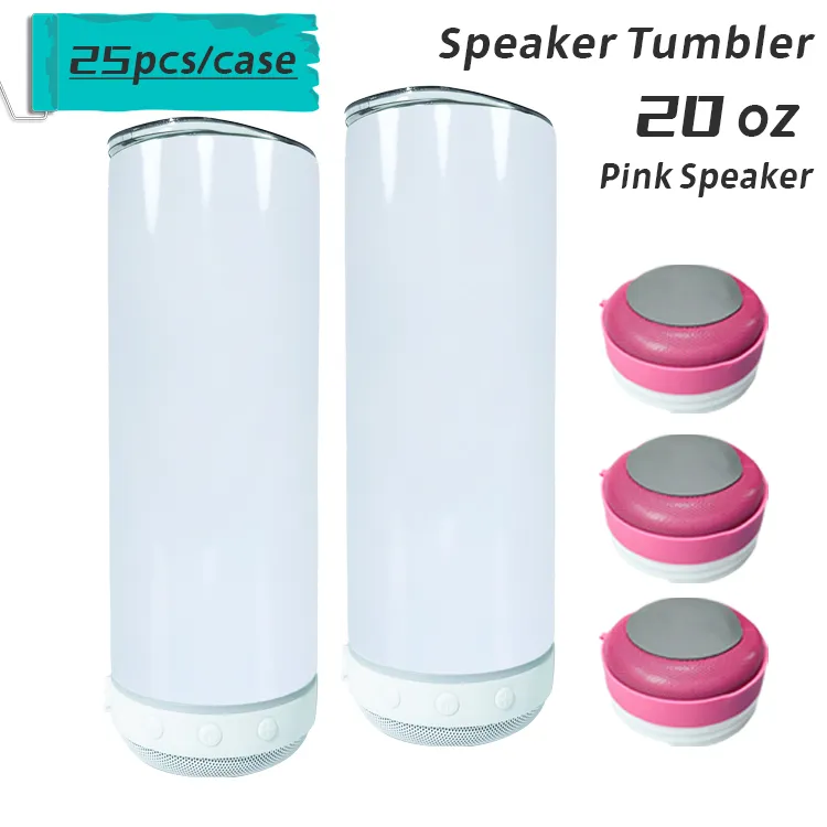 Local Warehouse 20oz Sublimation Bluetooth Speaker Tumbler Sublimation Smart Water Bottle Wireless Intelligent Music Cups US-Abroa310z