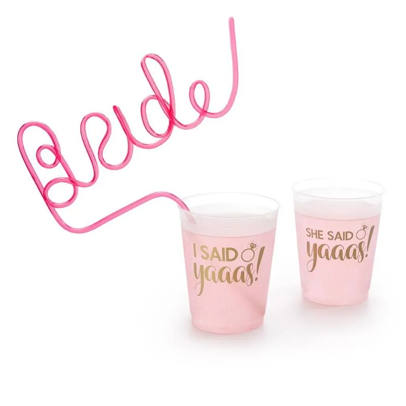 Party Party Team Bride Straws Bachelorette Favors Słomka do dekoracji dostarcza jednorazowe oprogramowanie straży 276W