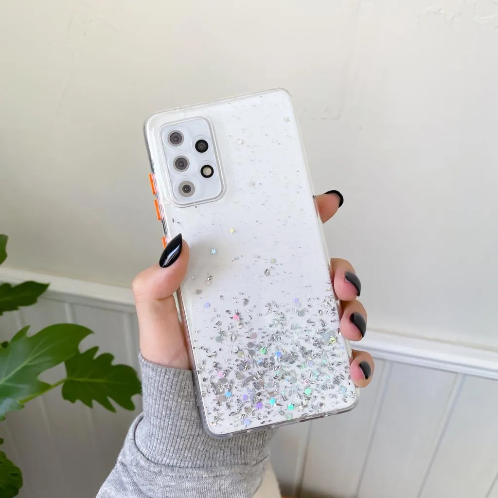 Étuis transparents de couleur bonbon à paillettes scintillantes pour Xiaomi Redmi Note 10 Pro 5G 9 S 8 9S 9T 9C K40 Mi POCO X3 NFC F3 M3 Housse en silicone souple