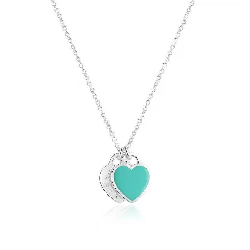 Necklaces & Pendants Designer high quality fashion fashion silver pendant high-end craft jewelry with the official logo blue heart362K