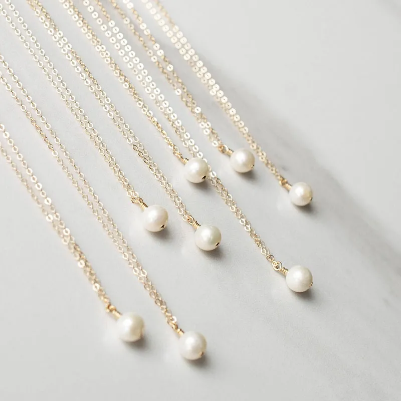 925 Silber/Gold gefüllt mit Perlenkette handgefertigte Schmuckhorn -Anhänger für Frauen