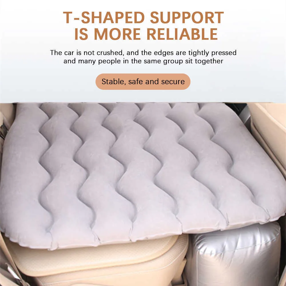 Portable Car Pneumatic Mattress Outdoor Camping inflatable Folding Sleep Bed Pillow Flocking Multifunctional Car Travelling Bed