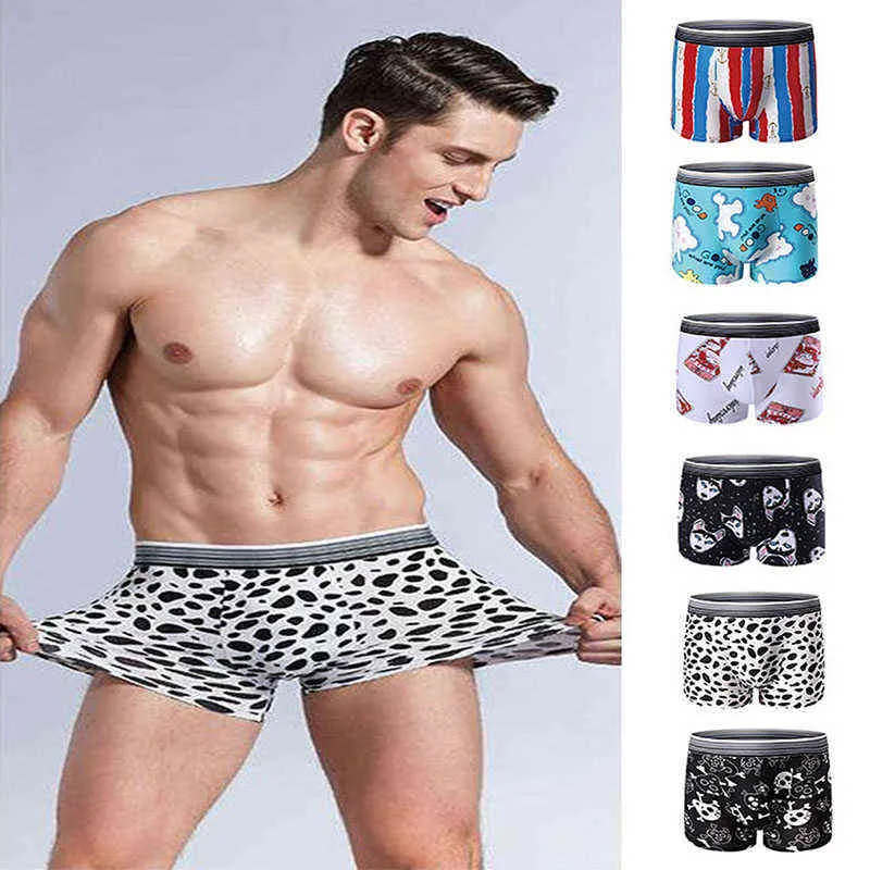 Men Boxer underwear Men Underpants Teenager Cute Knickers Cartoons Panties Combination Homme Breathbale Soft Shorts H1214