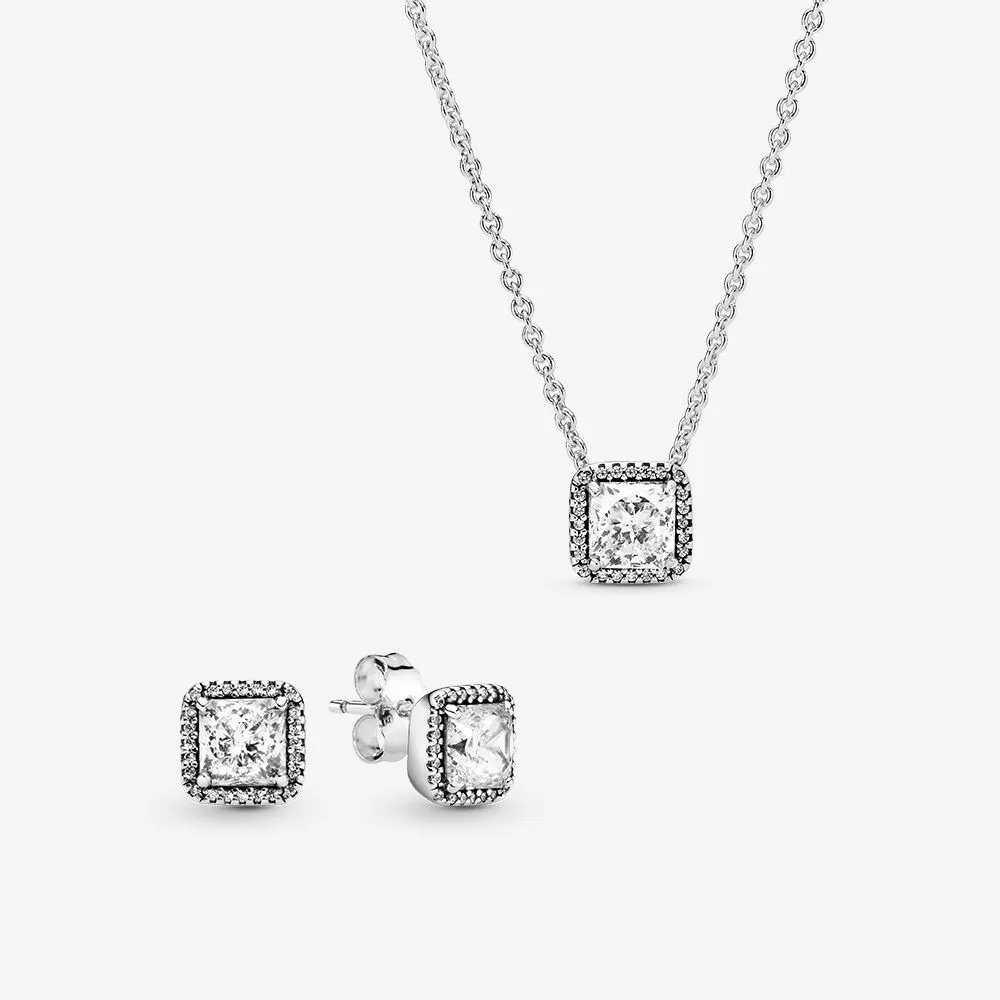 100% bruid sieraden 925 Sterling zilver gelukkig ooit na oorbellen ketting Jewellry sets verloving bruiloft accessoires voor WOM224F