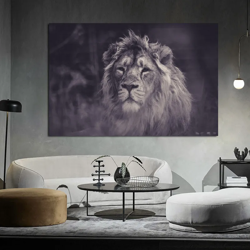 Djurmålning Väggkonst Heminredning Abstrakt Lion Poster Canvastryck För Vardagsrum Dekoration Bilder Cuadros Ingen Ram