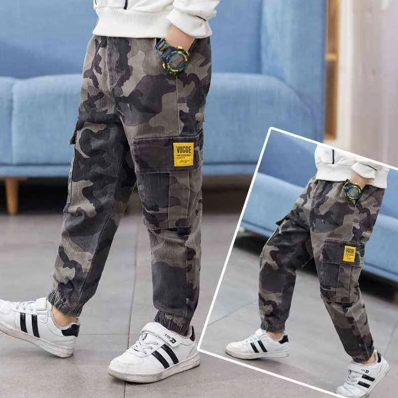 Children Outdoor Camo Trousers Kids Pants Boys Casual Pants Kids Clothing Cotton Boys Long Trousers Children Sport Pants Spring 211028