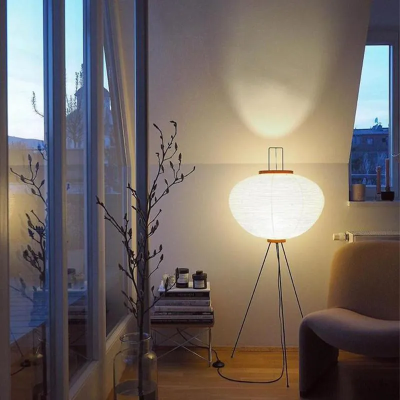 Stehlampen Akari 10A Lampe Vintage Japanischer Stil Desktop Dekorative Villa Studio Art Room Corner Minimalist313F