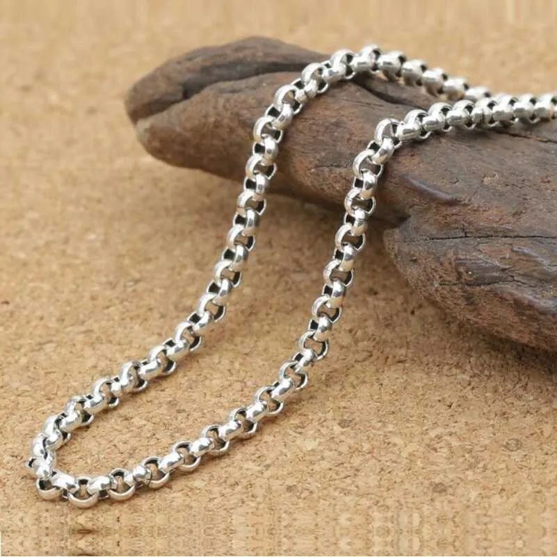 Цепочка из чистого серебра толщиной 3 мм с крестообразным звеном S925, ожерелье, цепочка для свитера, ювелирные изделия из стерлингового серебра 925 пробы Q0604205P