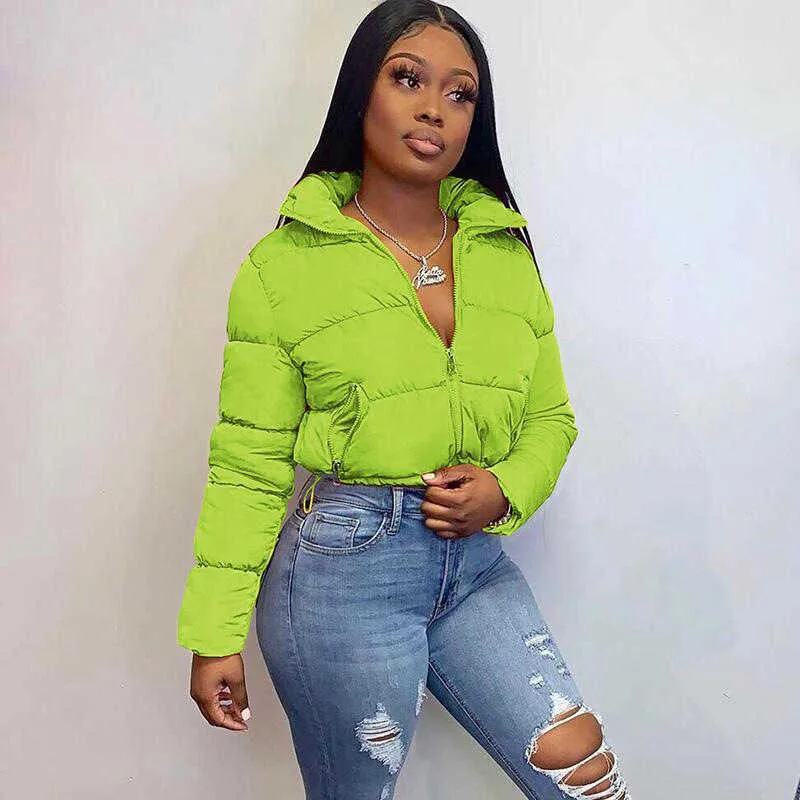 Woman Bomber Jacket Parkas Winter Clothes Women Bubble Cropped Puffer Coat Plus Size Clothing Oversized Streetwear 215XP 211018