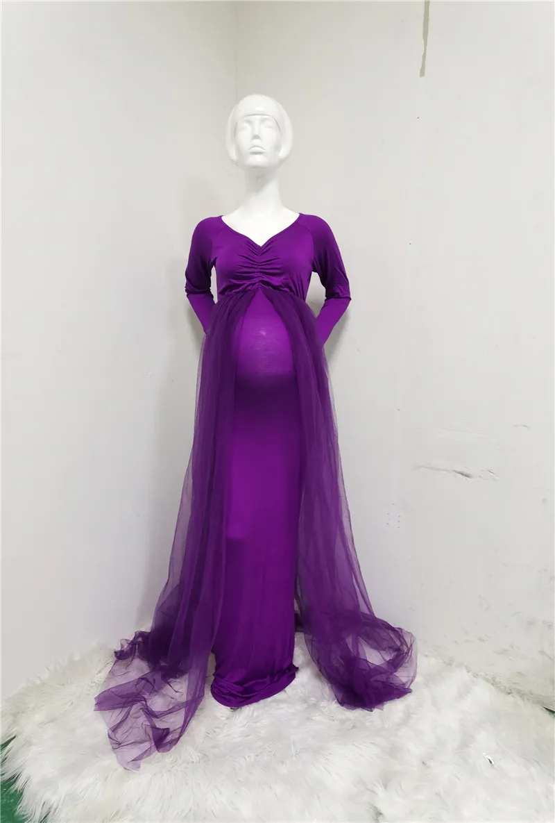 2020 Maternity Dresses Photography Props Shoulderless Pregnancy Long Dress For Pregnant Women Maxi Gown Baby Showers Photo Shoot (5)