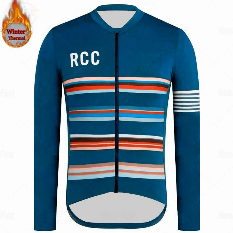 RCC Raphaing 2020 Cycling Jersey Men de manches longues Fleep thermique hiver