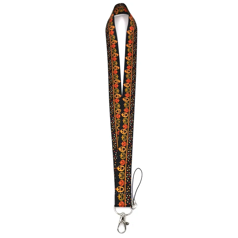 HAPPY HALLOWEEN Keychain Lanyards معرف بطاقة الهوية تمرير رياضة الهاتف المحمول شارة حامل مفتاح حزام ويب الشرائط