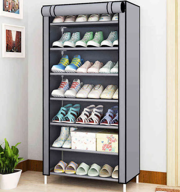 Shoe Rack Multifunction Oxford Fabric s Shelves Household Economy Case Dustproof Storage Organizers Cabinets 211102