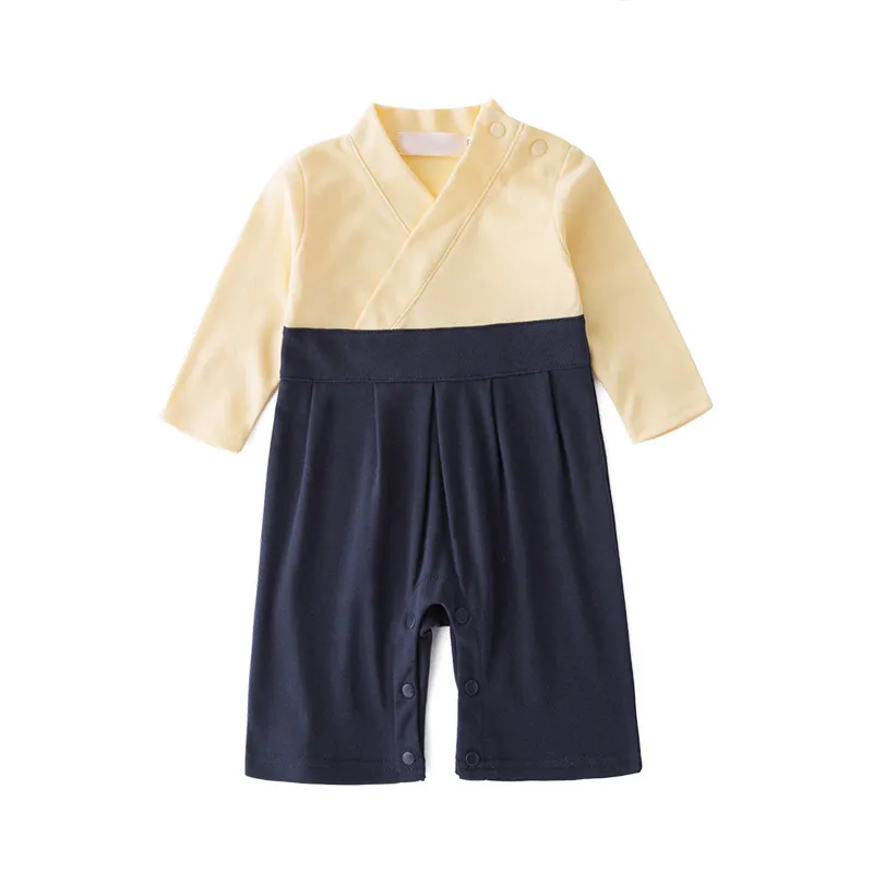 Melario Infant Boys Kleidung Frühling Sommer langes Säulenbaby Jumpsuit Japanischer Druck Blumen gedruckt Kimono Rompers 210412