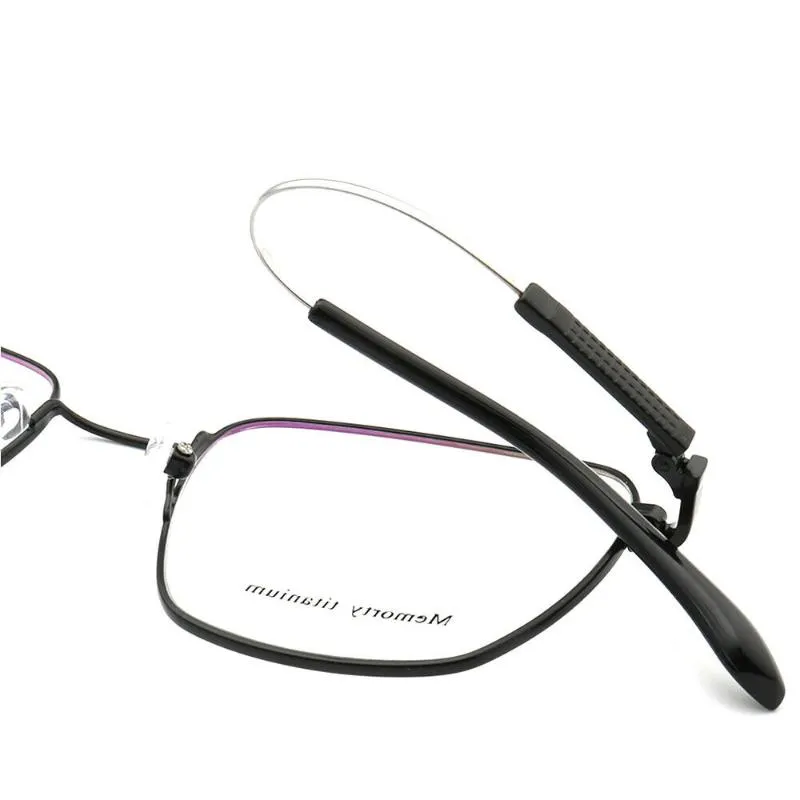 Modne okulary przeciwsłoneczne ramy kobiety kwadratowe okulary dla mężczyzn metalowe szklanki pełne obręczy rx okulary pamięć lekkie eyfletyczne okulary 358H