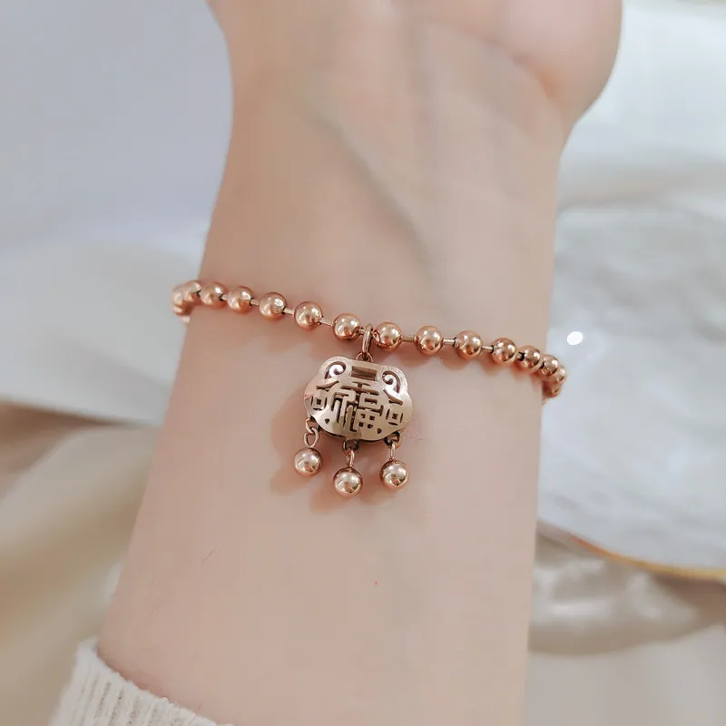 Fascino lettera zircone braccialetto oro rosa moda temperamento stile coreano nicchia di lusso semplice