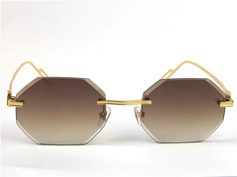 Óculos de sol vintage piccadilly irregular sem aro diamante corte lente retro moda design vanguardista uv400 decoração de cor clara sum262t