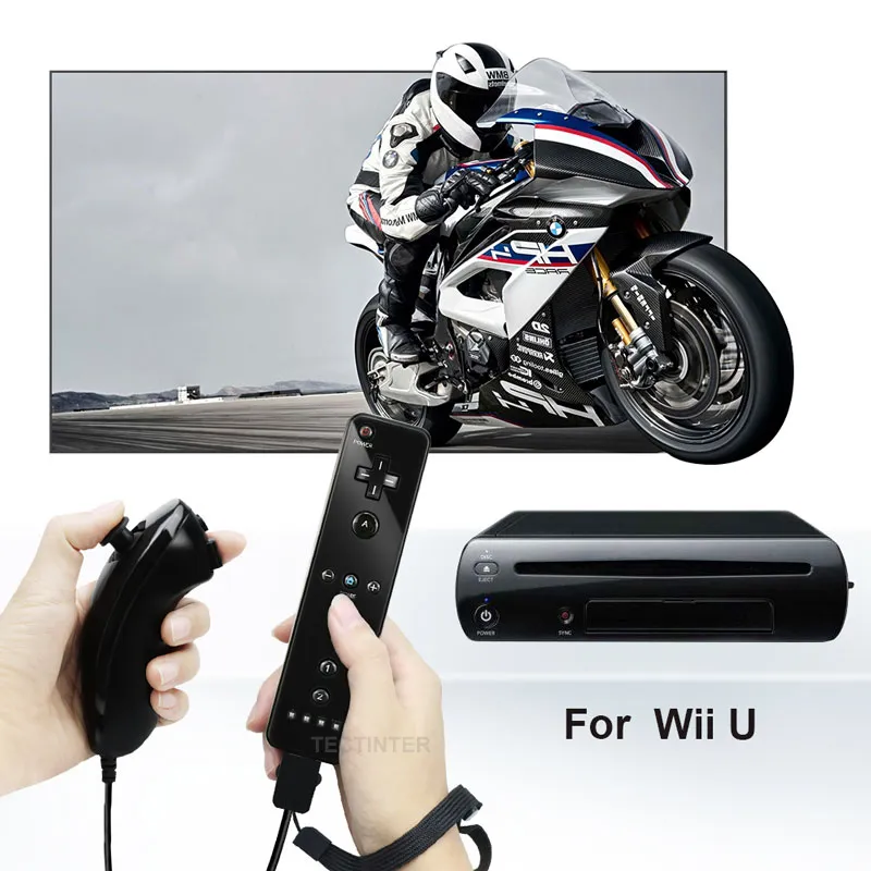 Sans Motion Plus Contrôleur pour Wii Jeux sans fil Nunchuck à distance pour Wii 2 en 1 Contrôle de jeu Bluetooth Étui souple en silicone8056774