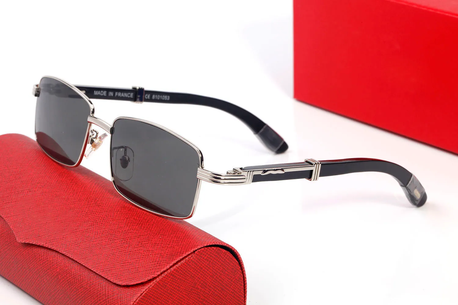 Классические мужские солнцезащитные очки в деревянной оправе, модные квадратные женские солнцезащитные очки без оправы, прямоугольные линзы из рога буйвола, мужские солнцезащитные очки для вождения UV400190M