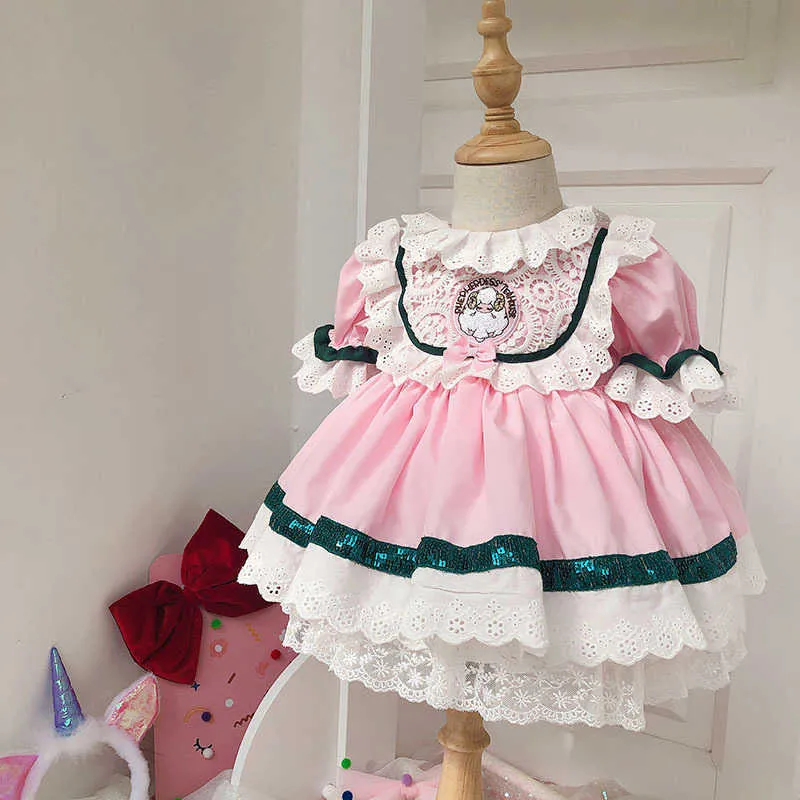 Baby Mädchen Lolita Kleid Kinder Spanisch Prinzessin Kleider Spitze Cartoon Nette Ballkleid Kleider für Mädchen Geburtstag Party Vestidos 210615