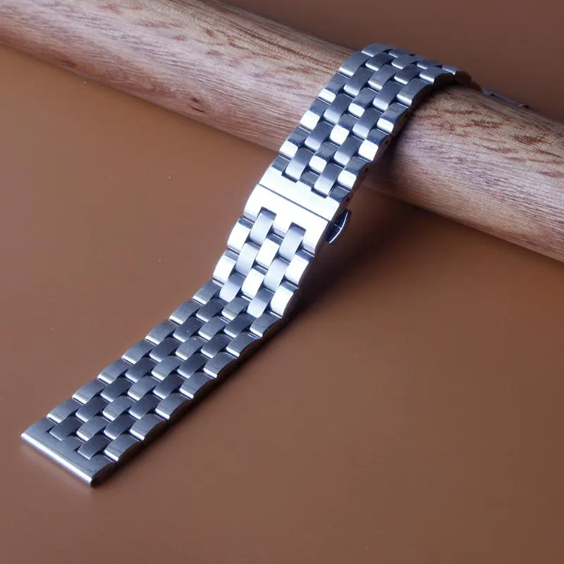 Watch Bands Stainless Steel Watchbands Bracelet Women Men Silver Solid Links Metal Strap 16mm 18mm 19mm20mm 21mm 22mm 24mm Accesso239r