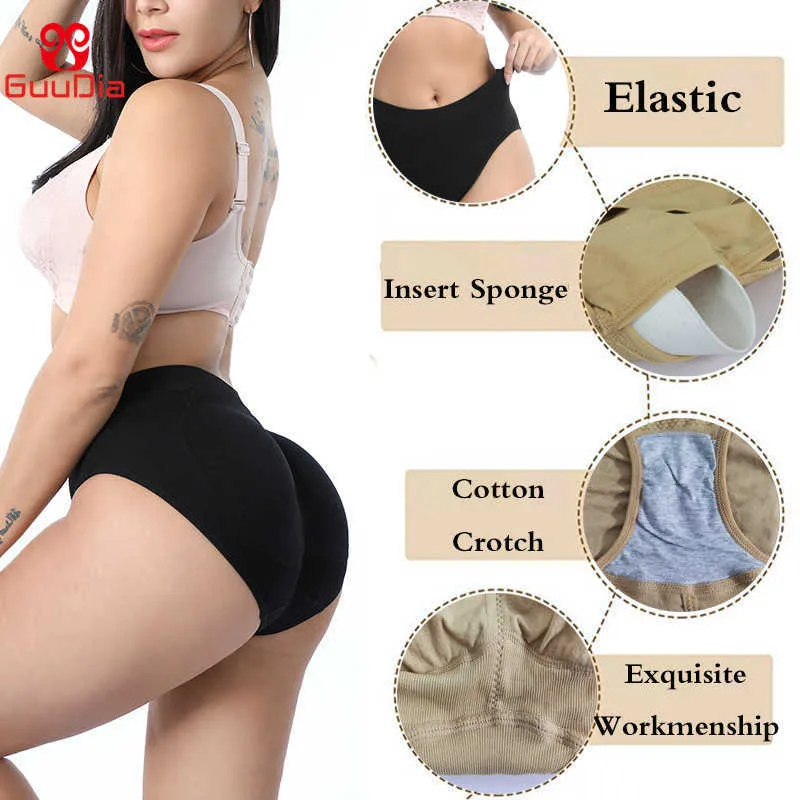GUUDIA Womens Shapewear Butt Lifter Padded Control Panties Body Shaper Brief Hip Enhancer Shapers Push Up Fake Booty Panty 210810
