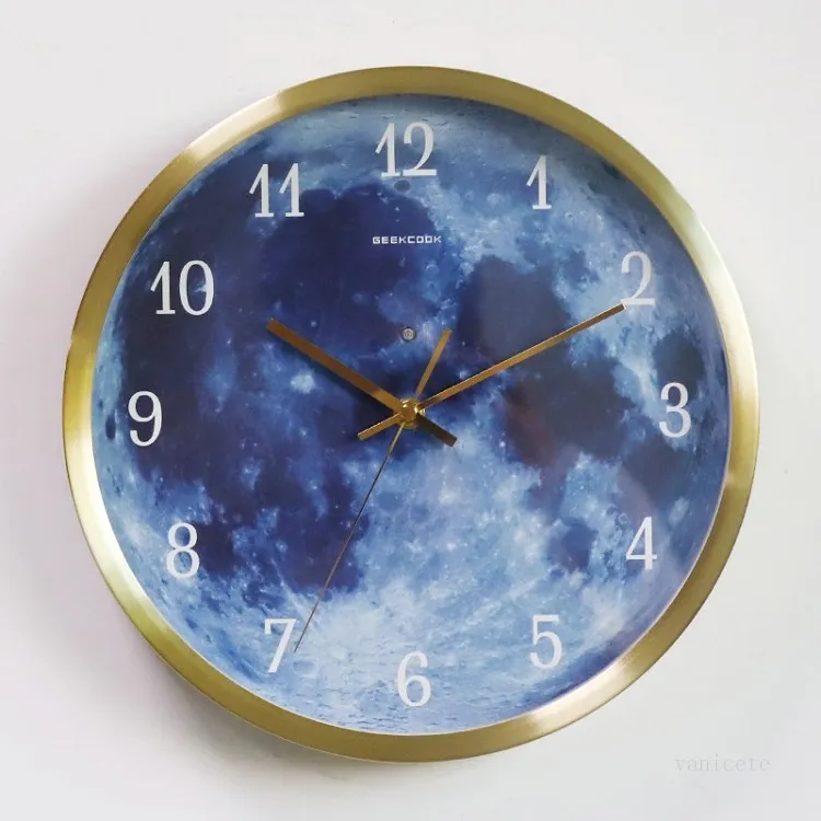 Diameter 30 cm Wandklokken Lange Life Voice Controlled Clock 5 Stijl Lichtgevende Wandklok Metalen Frame Thuis Décor T2I52254