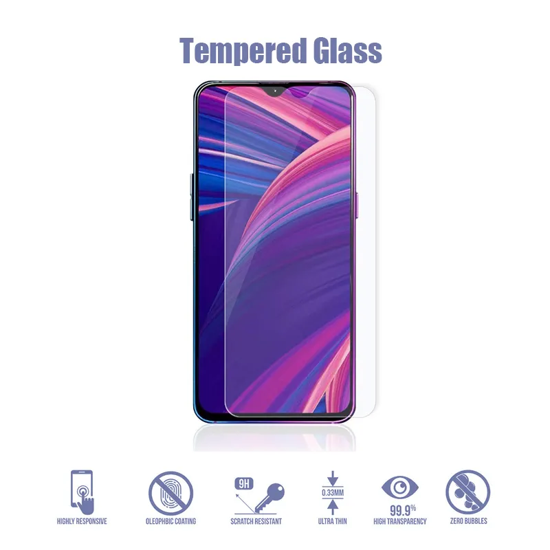 Protectores de pantalla de teléfono celular 9H vidrio Protector para OPPO Reno 2Z 4 5G Lite 3 2 Ace película transparente de seguridad Protector templado para